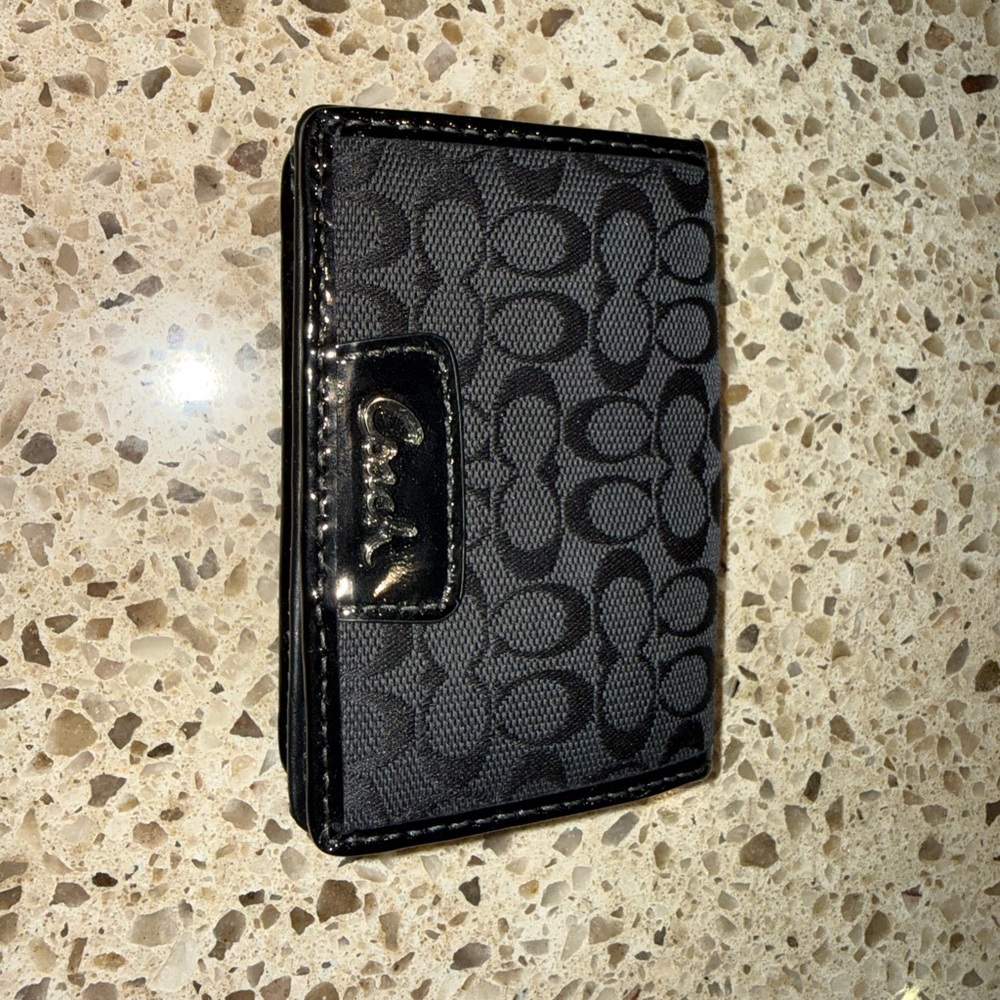 Coach Black Signature Pattern Wallet